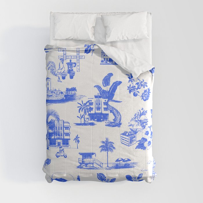 Miami Toile - Blue Comforter