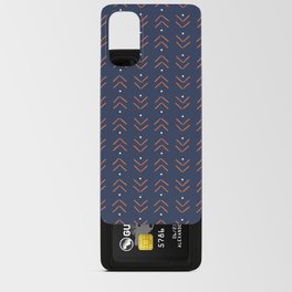 Arrow Lines Geometric Pattern 35 in Navy Blue Orange Android Card Case