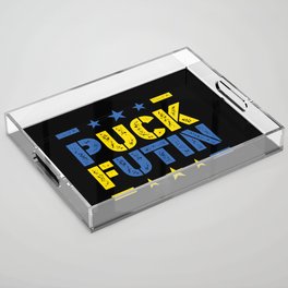 Puck Futin Fuck Putin Ukrainian War Acrylic Tray