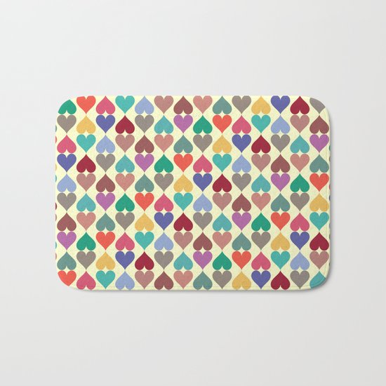 Colorful Love Pattern X Bath Mat