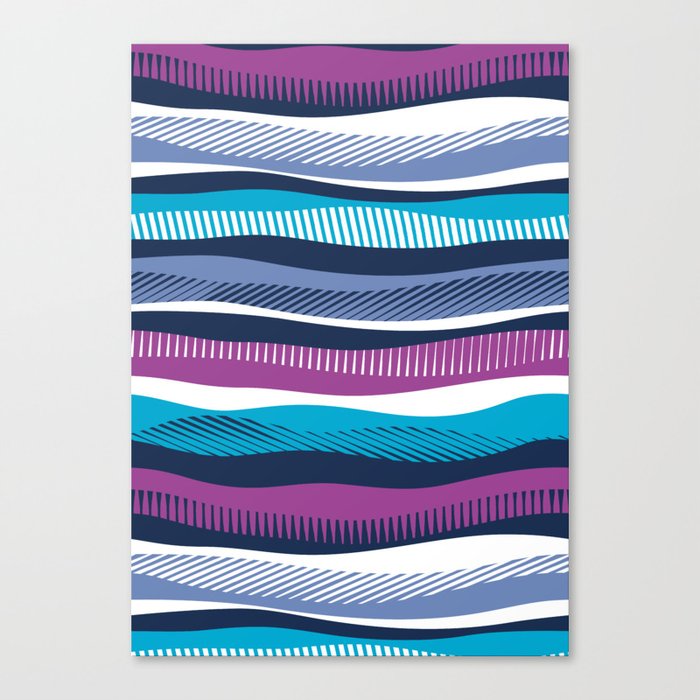 Float in // violet pacific indigo and midnight blue waves Canvas Print
