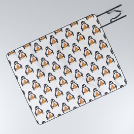 Penguin pizza watercolor painting Picnic Blanket
