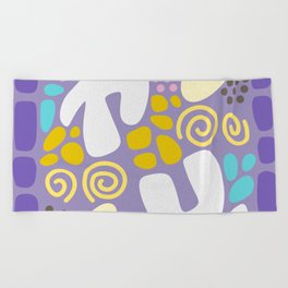 Abstract vintage colors pattern collection 3 Beach Towel