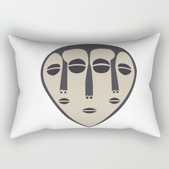 African Tribal Mask No. 5 Rectangular Pillow