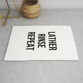Lather Rinse Repeat Rug | Quotes, Hair, Saying, Phrase, Typography, Quote, Latherrinserepeat, Phrases, Hairsalon, Print 