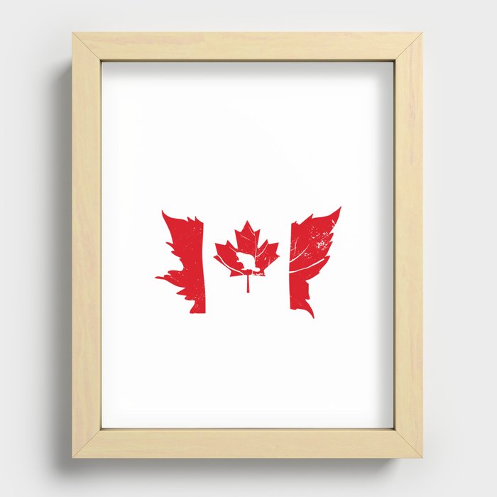 Canada maple leaf flag canadian flag Recessed Framed Print
