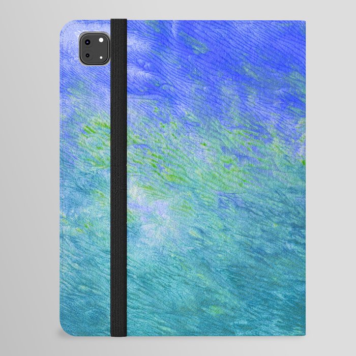Sea Inspired Abstract Painting with Blue, Green and Teal iPad Folio Case