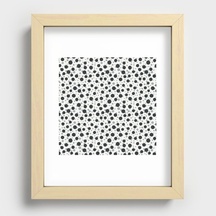 Monochrome Random Dots Recessed Framed Print