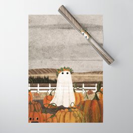 There's a Ghost in the Pumpkins Patch Again... Wrapping Paper