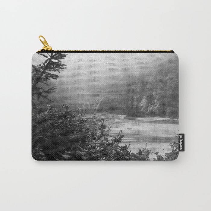 Coastal Fog | Black and White Photography | Minimalism in Oregon Carry-All Pouch