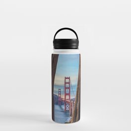 Golden Gate Between Cypresses  Water Bottle