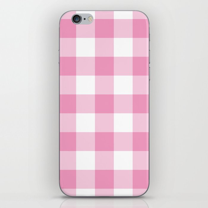 Light Pink Gingham Pattern iPhone Skin