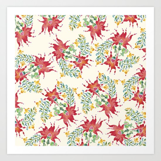 Dragon Flower Watercolor Art Print