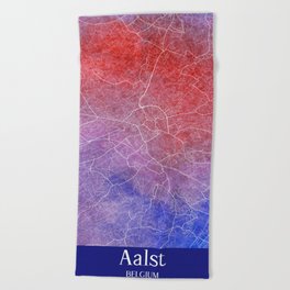 Aalst Watercolor Map Beach Towel