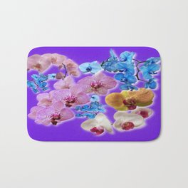 Combination of Orchids (1) Bath Mat | Ilovecreatingart, Psp2020Ultimate, Original, Orchids, Colorful, Bluehues, Redhues, Pink, Purplehues, Yellowhues 