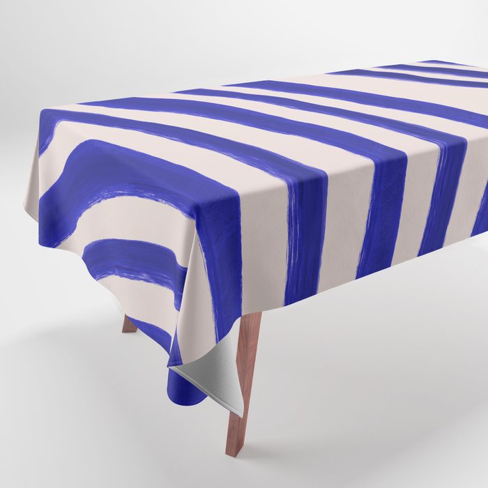 Abstract Navy Blue Lines Tablecloth