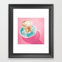 Pink Coffee Cup Painting Framed Art Print