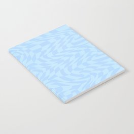 Psychedelic Warped Wavy Checkerboard in Light Pastel Blue Notebook