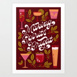 Making Spirits Bright Holiday Drinks Art Print