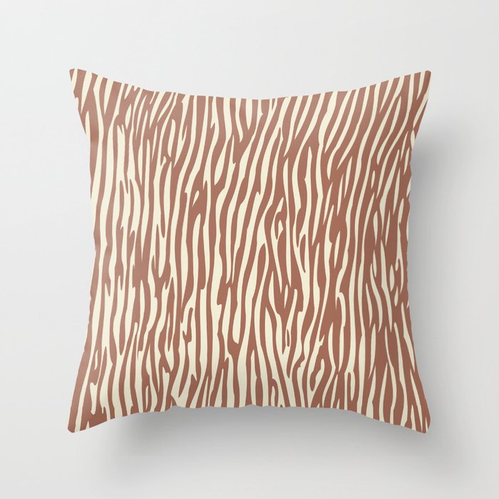 Beige and Brown Animal Stripes Vector Abstract Design Throw Pillow