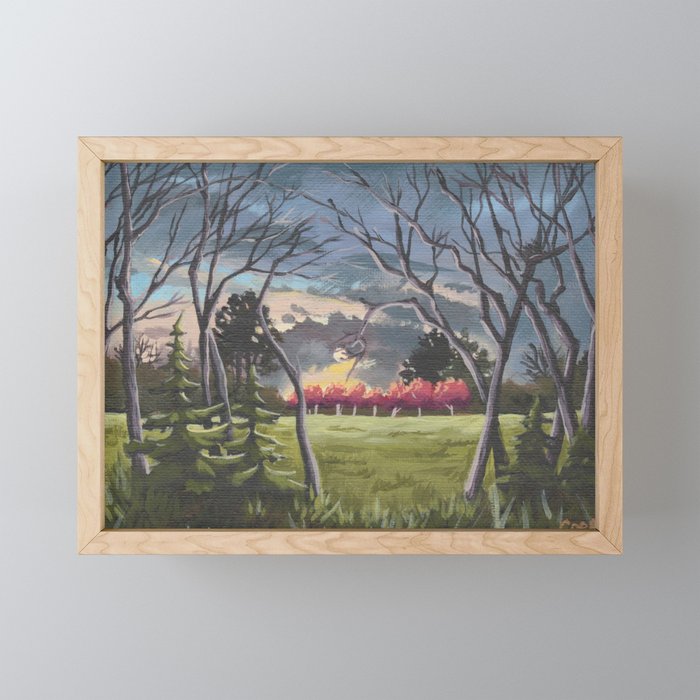 Pink Apple Evening Framed Mini Art Print