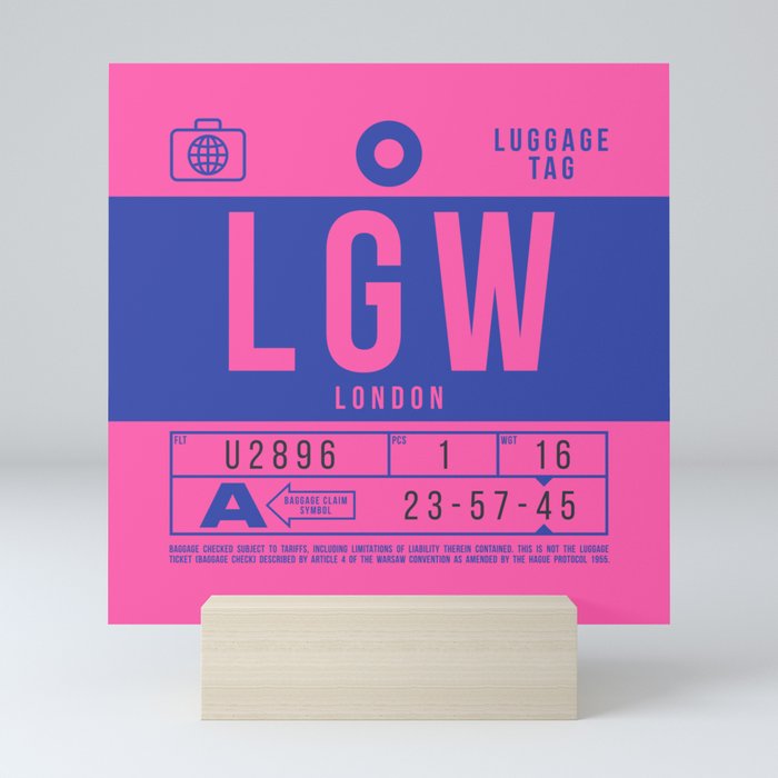 Luggage Tag B - LGW London England UK Mini Art Print by ...