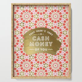 Cash Money – Coral & Gold Serving Tray