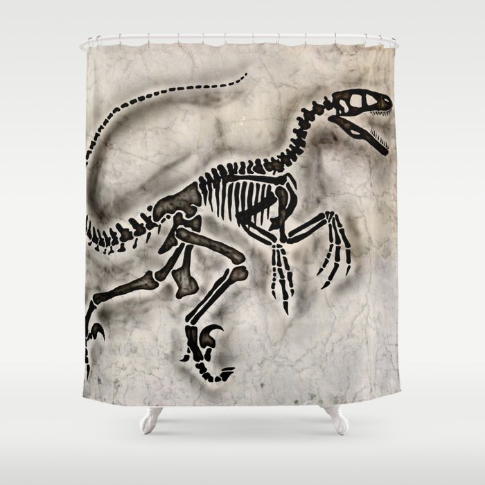 Dino Fossil Shower Curtain
