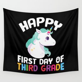 Happy First Day Of Third Grade Unicorn Wall Tapestry