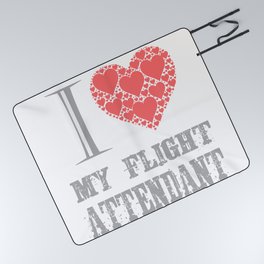 I Love Flight Attendants Picnic Blanket