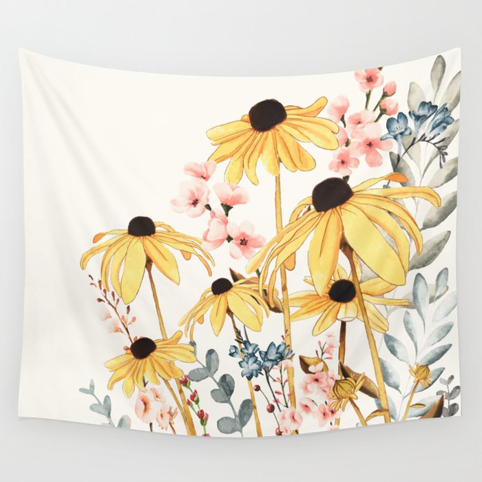 Summer Flowers Wall Tapestry