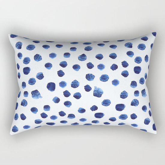 Blue brushstrokes Rectangular Pillow