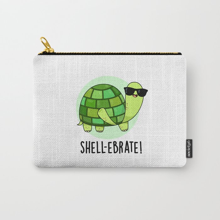 Shell-ebrate Cute Tortoise Pun Carry-All Pouch
