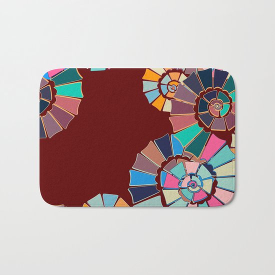 Spiral Symphony-Maroon Bath Mat