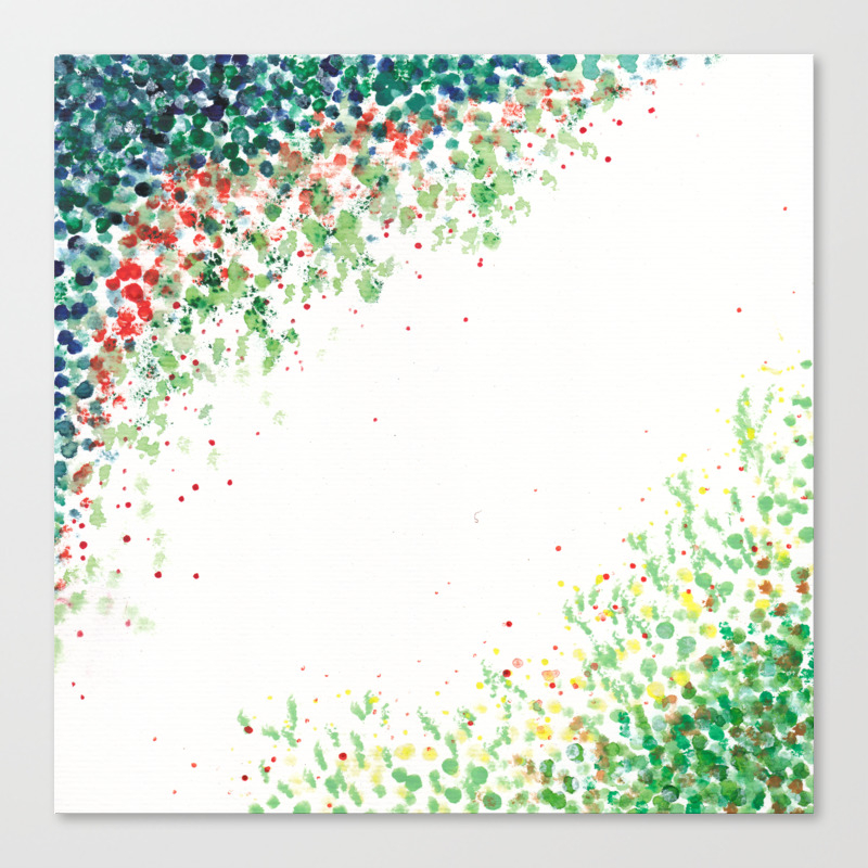 Floral Mosaic Watercolor Painting Canvas Print By