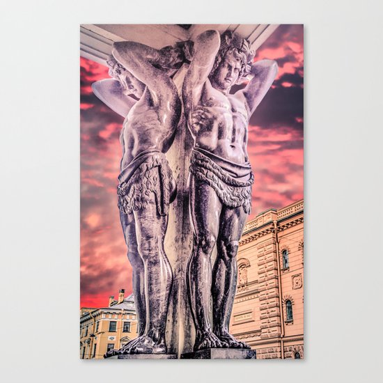Atlantes of the New Hermitage in Saint-Petersburg Canvas Print
