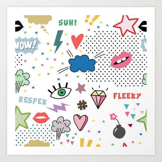 Comic Love Art Print