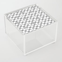 Checkered hearts grey and white Acrylic Box