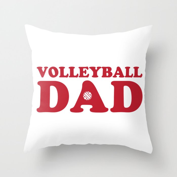 Volleyball Dad Red Throw Pillow