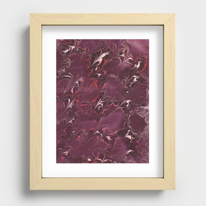 Space Bats Purple Red Marbling Recessed Framed Print