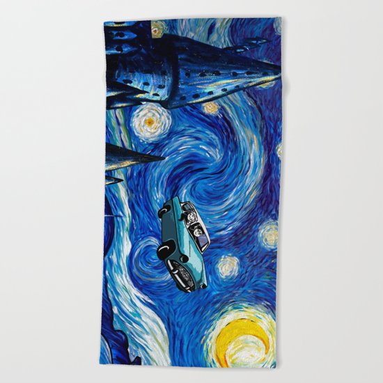 Harry And Ron on The Flying Car Beach Towel