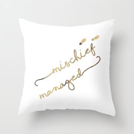 Mischief Managed (white) Throw Pillow