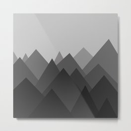Black and White Abstract Mountains Metal Print | Nature, Greymountains, Forest, Abstractmountains, Graphicdesign, Abstractlandscape, Grey, B W, Digitallandscape, Blackandwhite 