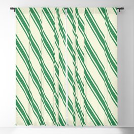 [ Thumbnail: Beige & Sea Green Colored Stripes Pattern Blackout Curtain ]