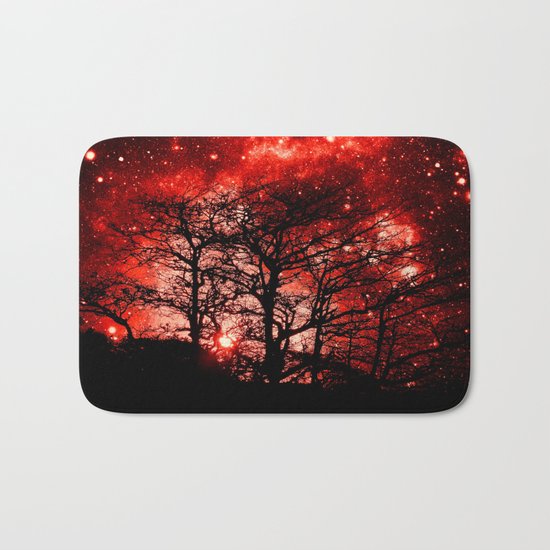 black trees red space Bath Mat