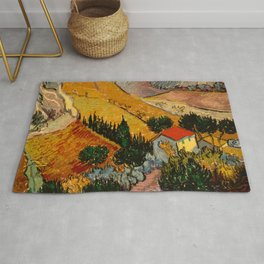 Landscape with House and Ploughman Rug