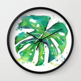 Monstera Leaf Wall Clock