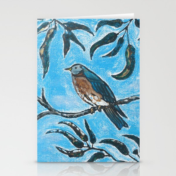 Bird on a branch Stationery Cards