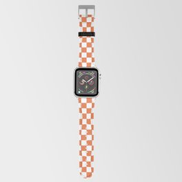 Checked & Warped Pattern (Muted Orange | White) Apple Watch Band