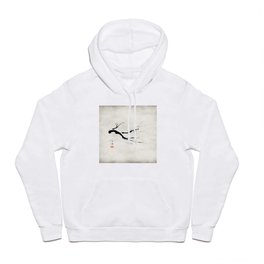 Plum Flowing in Snowing Winter Hoody | Watercolor Ink, Chinesecalligraphy, Black And White, Japanese Style, Traditionalvintage, Snowing, Winter Season, Abstract, Plumflowertree, Weather 